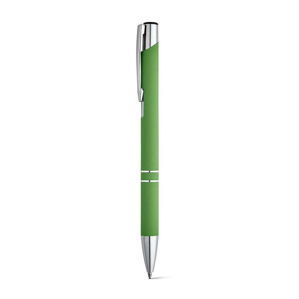 BETA SOFT promotional pen in light green with custom logo branding