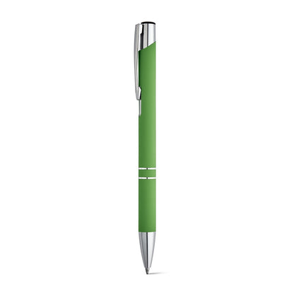 BETA SOFT promotional pen in light green with custom logo branding