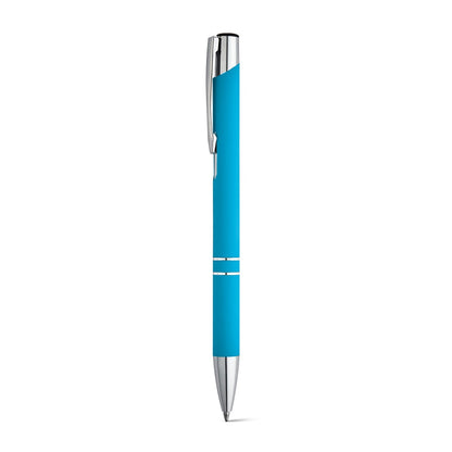 BETA SOFT promotional pen in light blue with custom logo branding