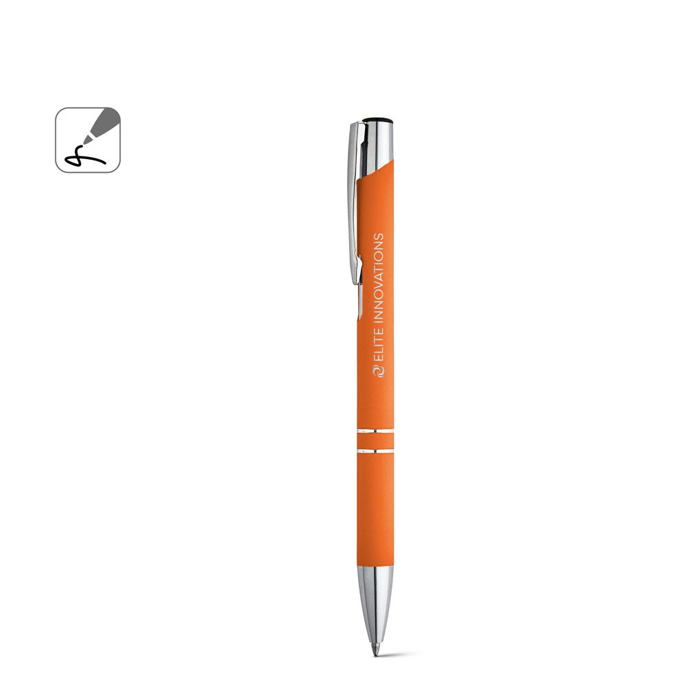 BETA SOFT promotional pen (complete set view) with custom logo branding