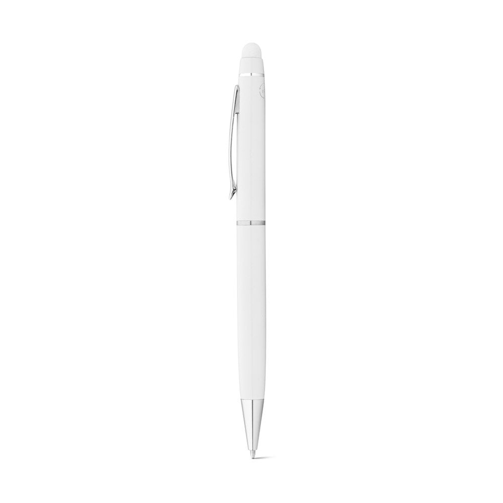 JULIE promotional pen in white with custom logo branding