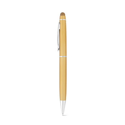 JULIE promotional pen in satin gold with custom logo branding