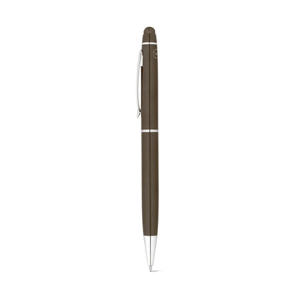 JULIE promotional pen in gun metal with custom logo branding