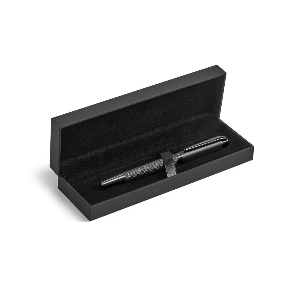 BLAZON promotional pen in black (gift box packaging) with custom logo branding
