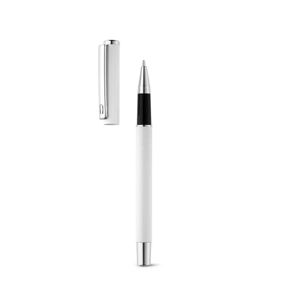 DANEY promotional pen in white (detail view) with custom logo branding