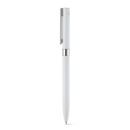 CLARE promotional pen in white with custom logo branding