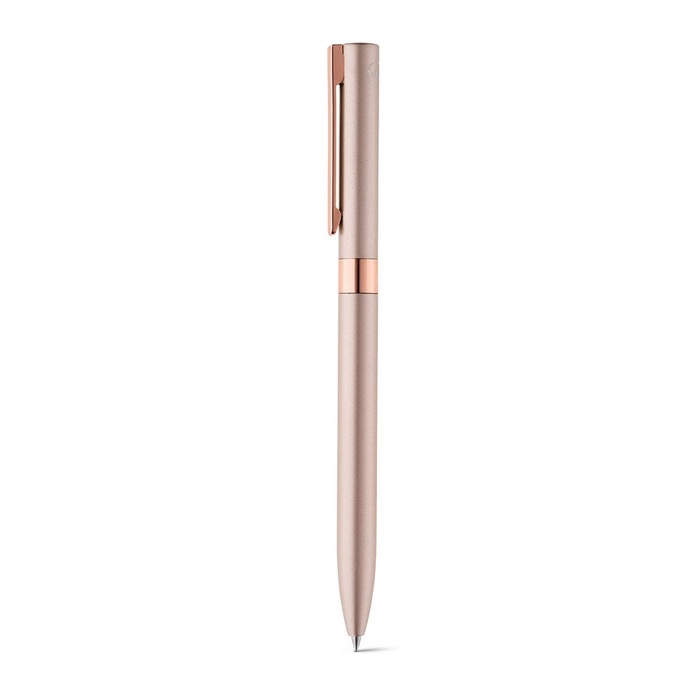 CLARE promotional pen in light pink with custom logo branding