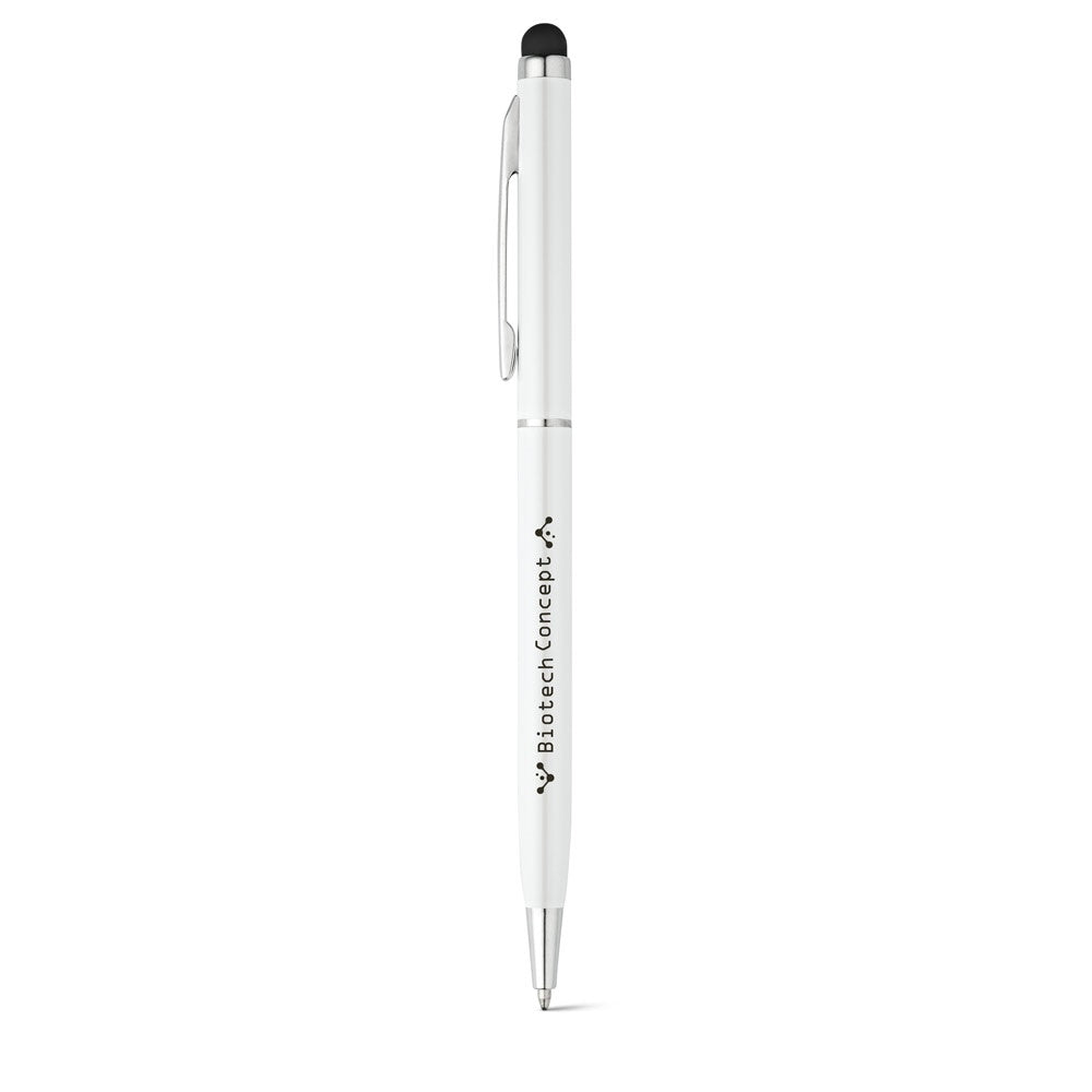 ZOE BK promotional pen in white with custom logo branding