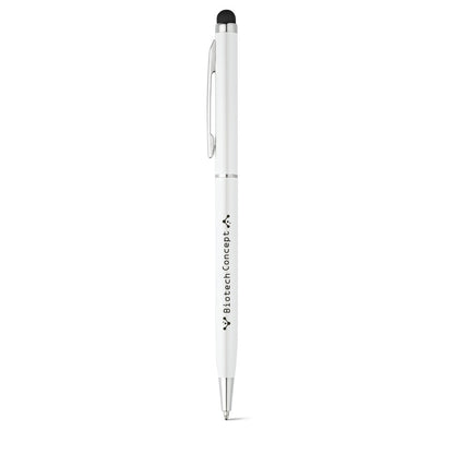 ZOE BK promotional pen in white with custom logo branding