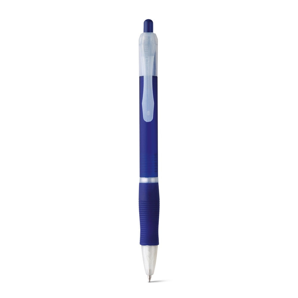 SLIM BK promotional pen in blue (detail view) with custom logo branding