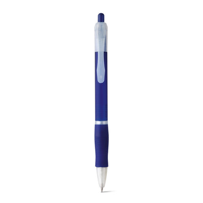 SLIM BK promotional pen in blue (detail view) with custom logo branding