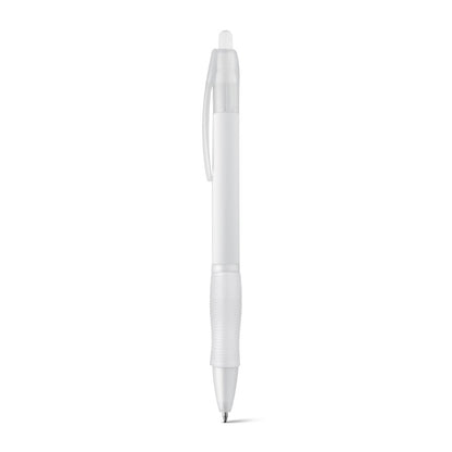SLIM BK promotional pen in white with custom logo branding