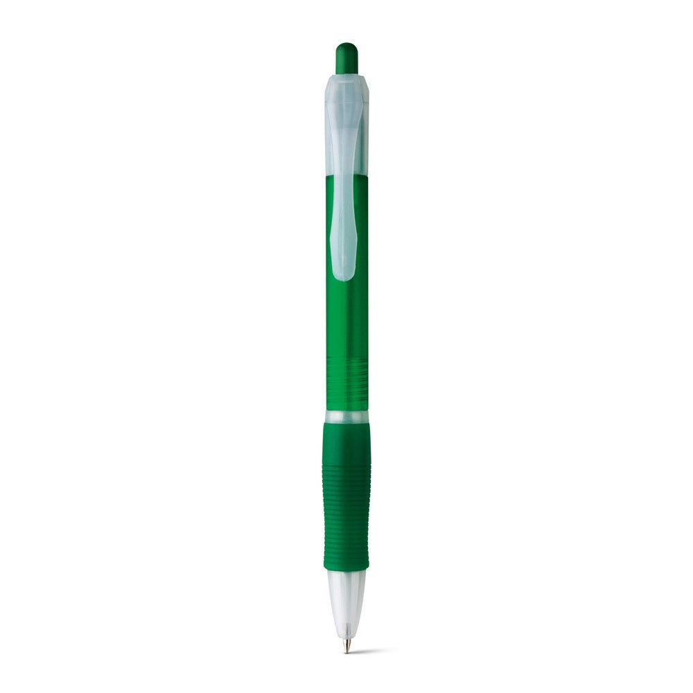SLIM BK promotional pen in green (detail view) with custom logo branding