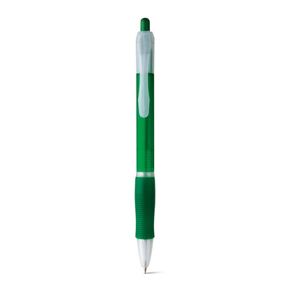 SLIM BK promotional pen in green (detail view) with custom logo branding