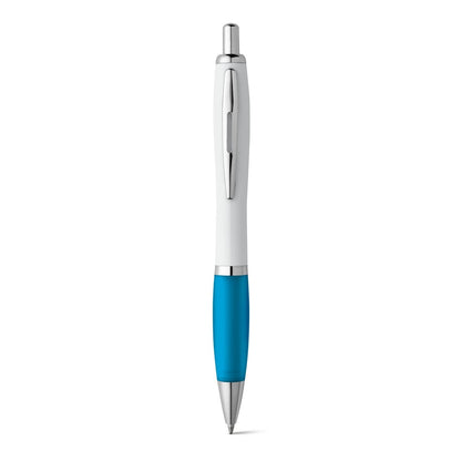 MOVE BK promotional pen in light blue (detail view) with custom logo branding