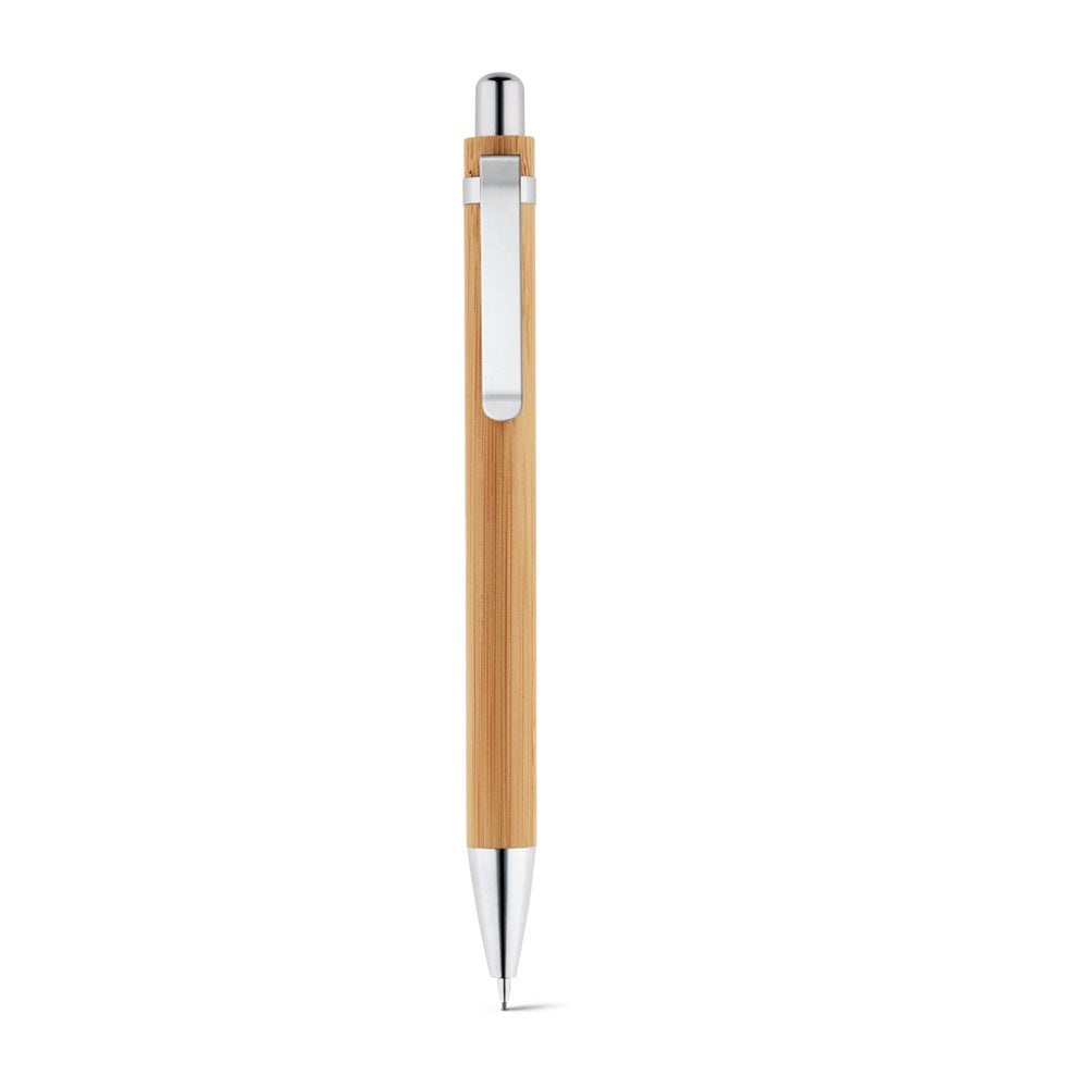 GREENY promotional writing set in natural (detail view) with custom logo branding