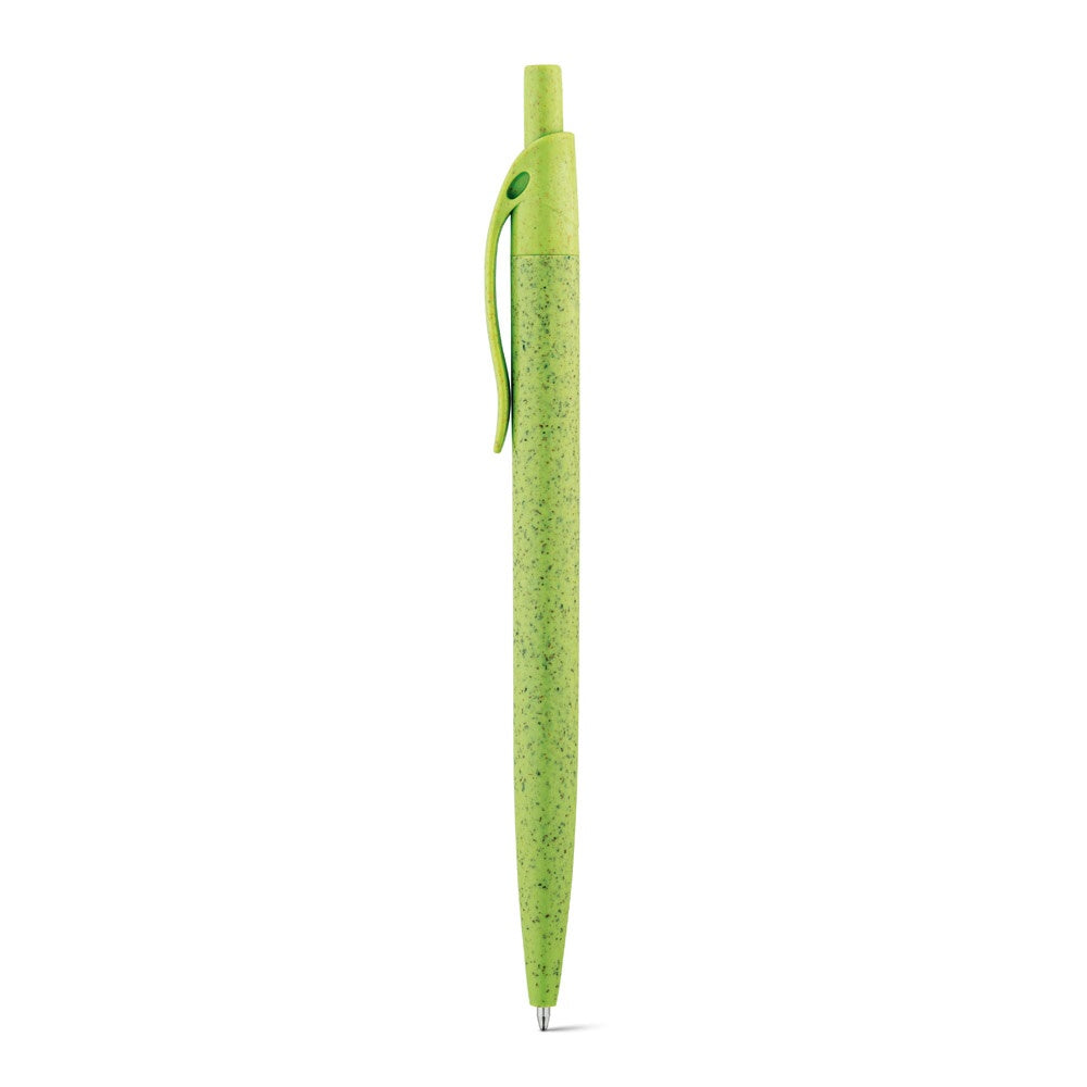 CAMILA promotional pen in light green with custom logo branding