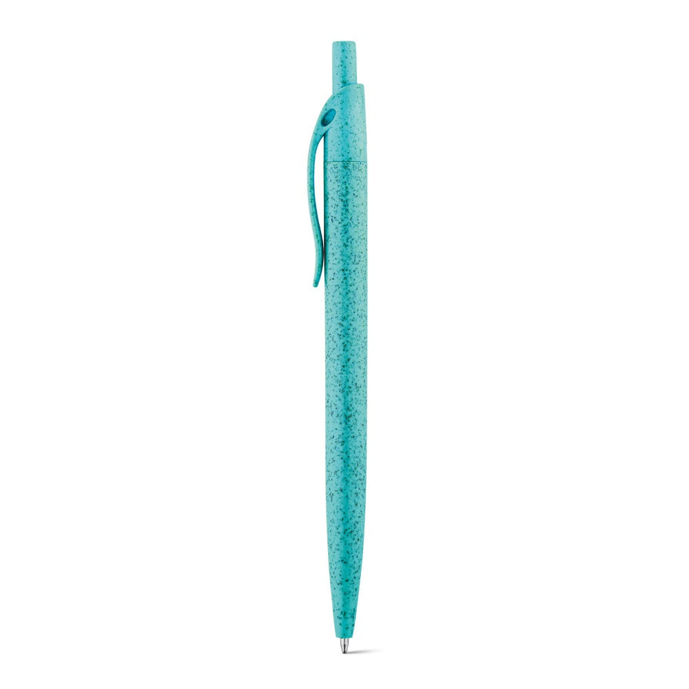 CAMILA promotional pen in light blue with custom logo branding