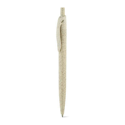 CAMILA promotional pen in light natural (detail view) with custom logo branding