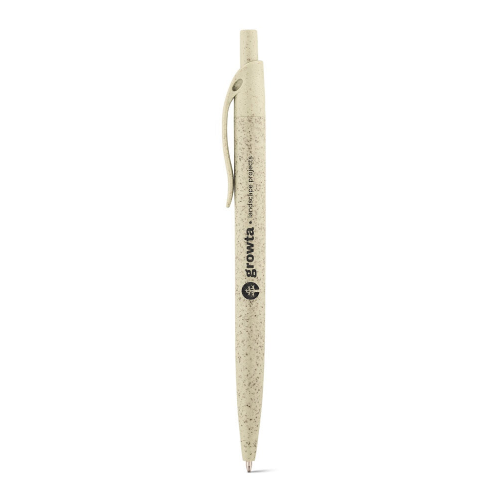 CAMILA promotional pen in light natural with custom logo branding