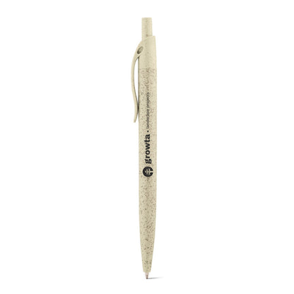 CAMILA promotional pen in light natural with custom logo branding