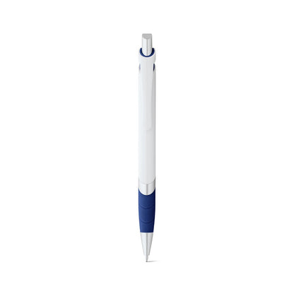 MOLLA promotional pen in blue (detail view) with custom logo branding
