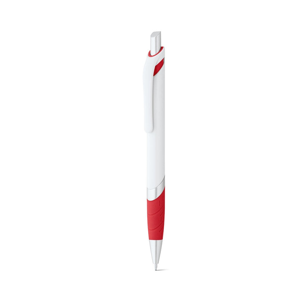 MOLLA promotional pen in red (detail view) with custom logo branding