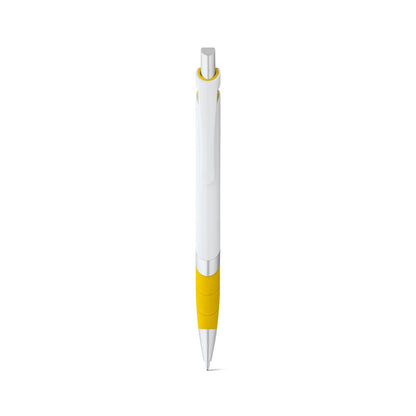MOLLA promotional pen in yellow (detail view) with custom logo branding