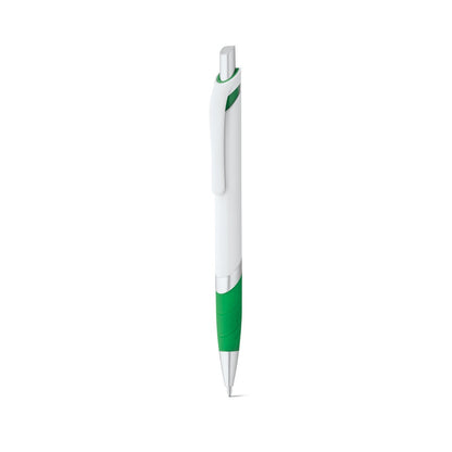 MOLLA promotional pen in green (detail view) with custom logo branding