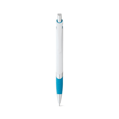 MOLLA promotional pen in light blue (detail view) with custom logo branding