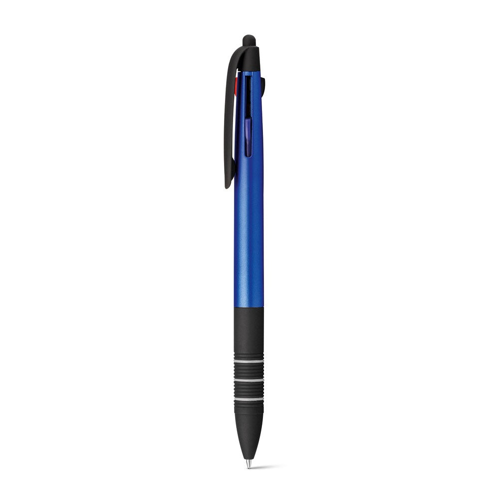 MULTIS promotional pen in royal blue with custom logo branding