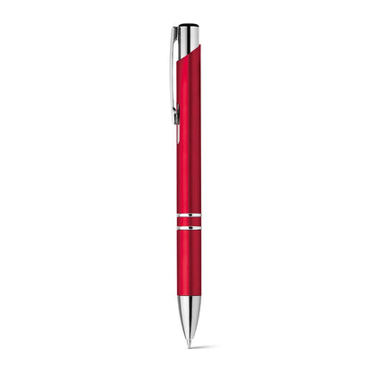 BETA PLASTIC promotional pen in red with custom logo branding