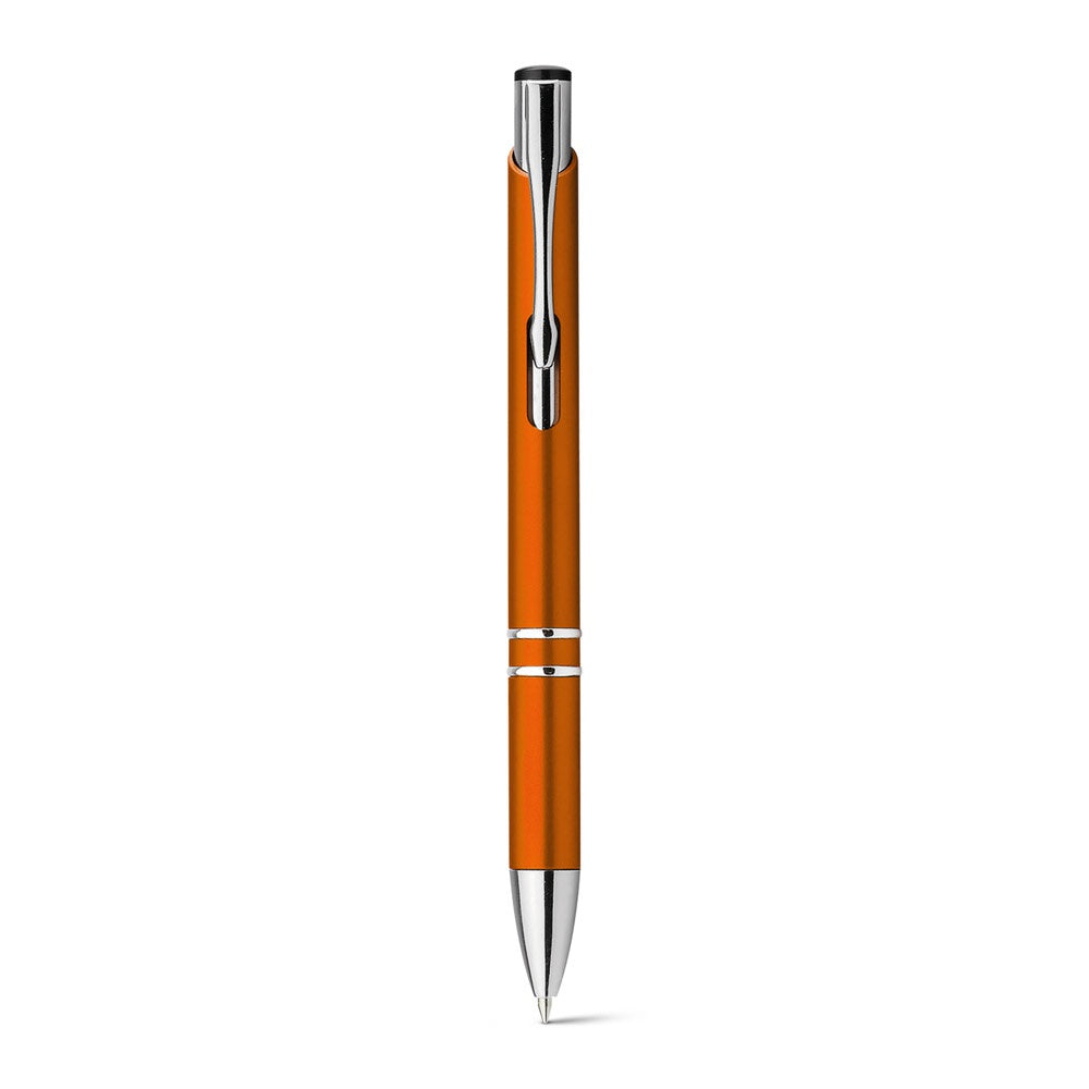 BETA PLASTIC promotional pen in orange (detail view) with custom logo branding