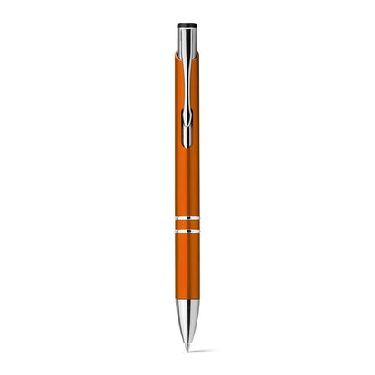 BETA PLASTIC promotional pen in orange (detail view) with custom logo branding