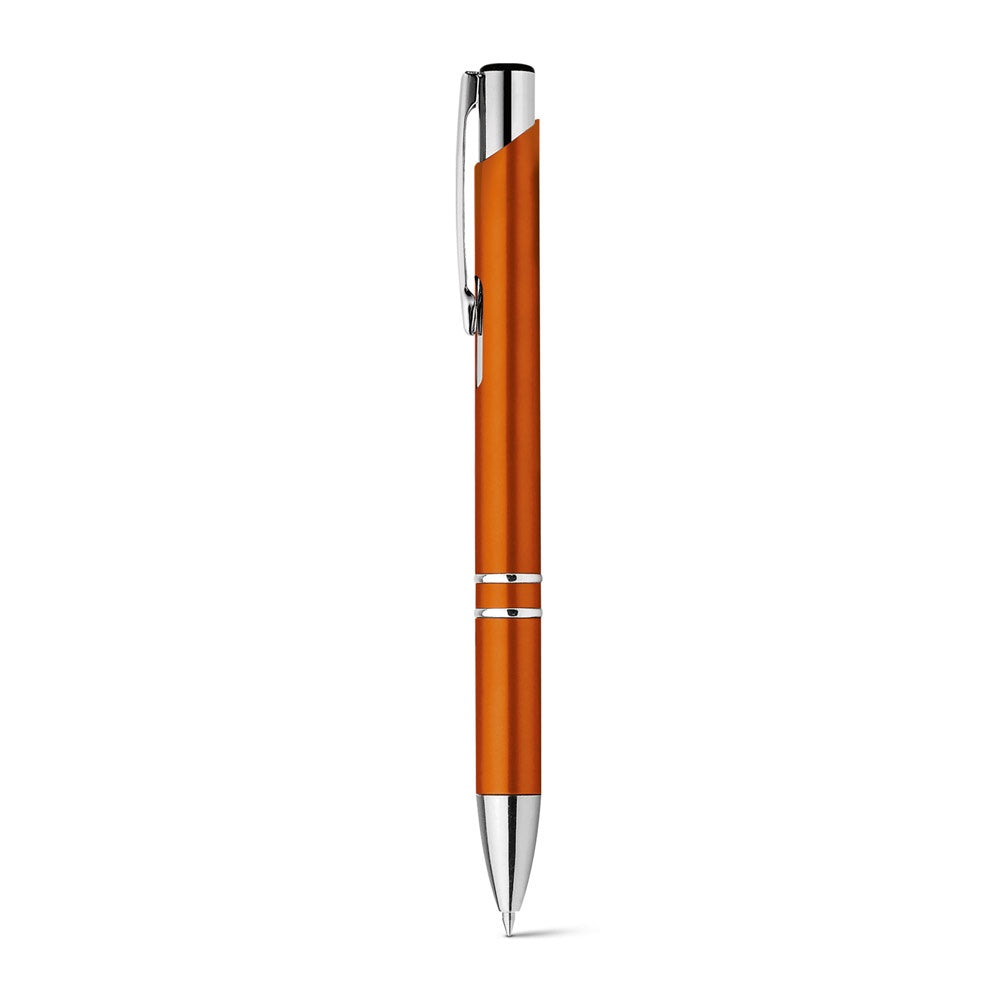 BETA PLASTIC promotional pen in orange with custom logo branding