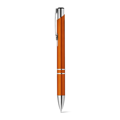 BETA PLASTIC promotional pen in orange with custom logo branding