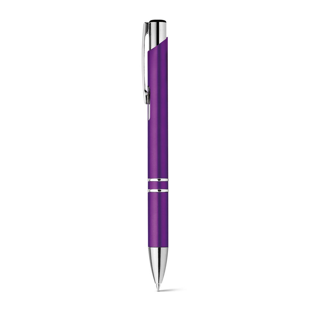 BETA PLASTIC promotional pen in purple with custom logo branding