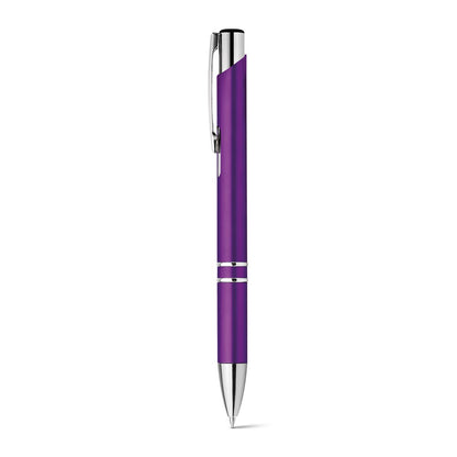 BETA PLASTIC promotional pen in purple with custom logo branding