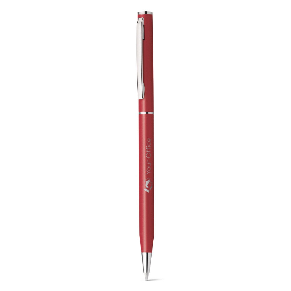 LESLEY METALLIC promotional pen in red with custom logo branding