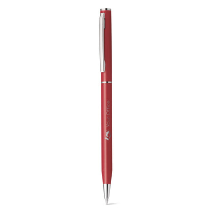 LESLEY METALLIC promotional pen in red with custom logo branding