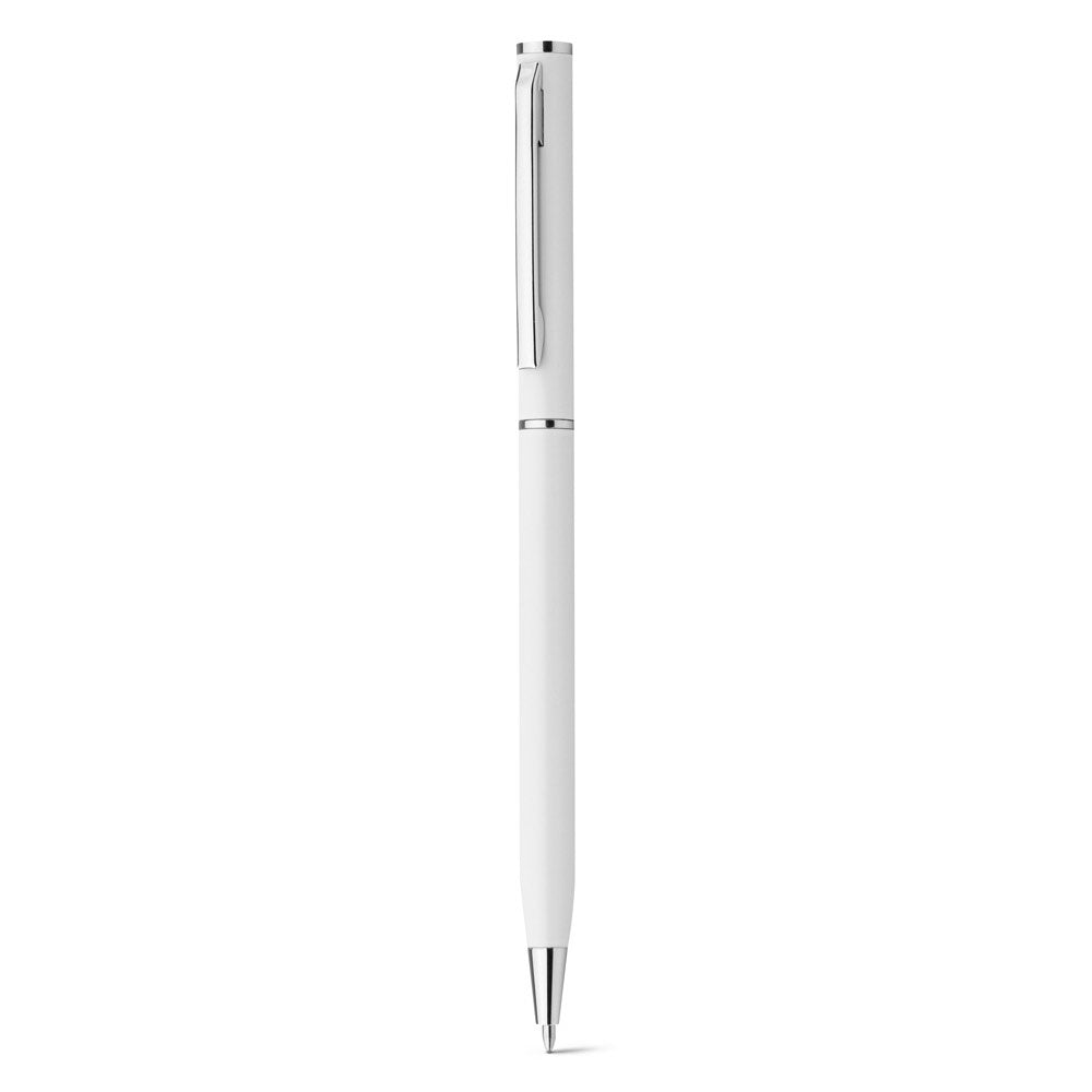 LESLEY METALLIC promotional pen in white with custom logo branding