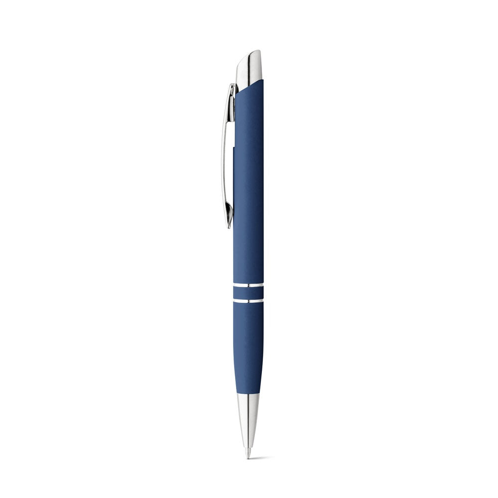 MARIETA SOFT promotional pen in blue with custom logo branding