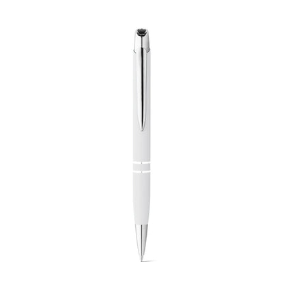 MARIETA SOFT promotional pen in white (detail view) with custom logo branding