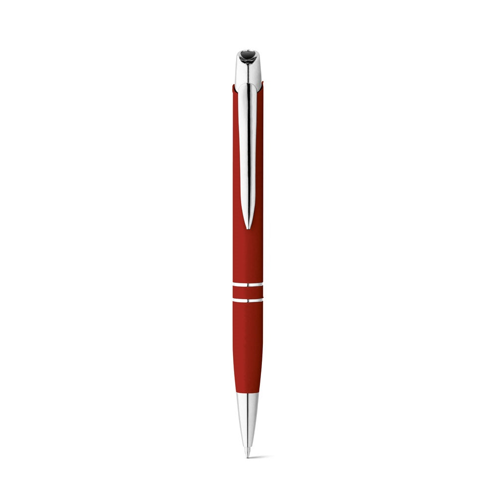 MARIETA SOFT promotional pen in burgundy (detail view) with custom logo branding