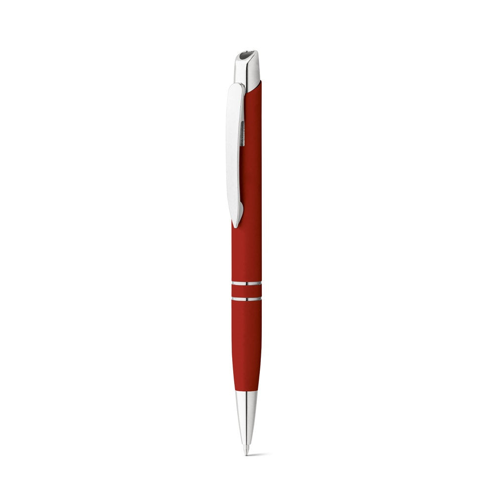 MARIETA SOFT promotional pen in burgundy (detail view) with custom logo branding