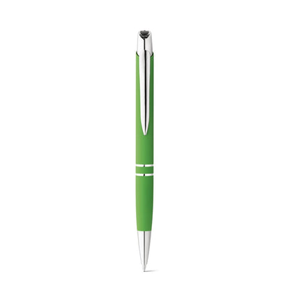 MARIETA SOFT promotional pen in light green (detail view) with custom logo branding