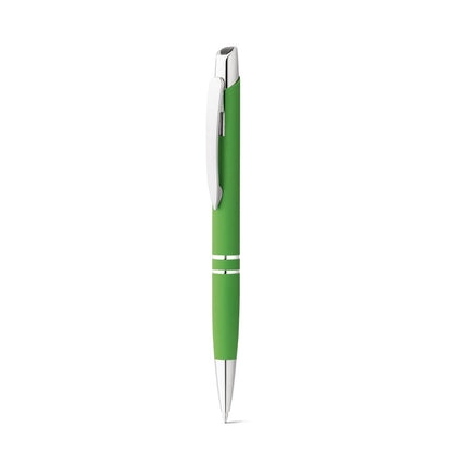 MARIETA SOFT promotional pen in light green (detail view) with custom logo branding