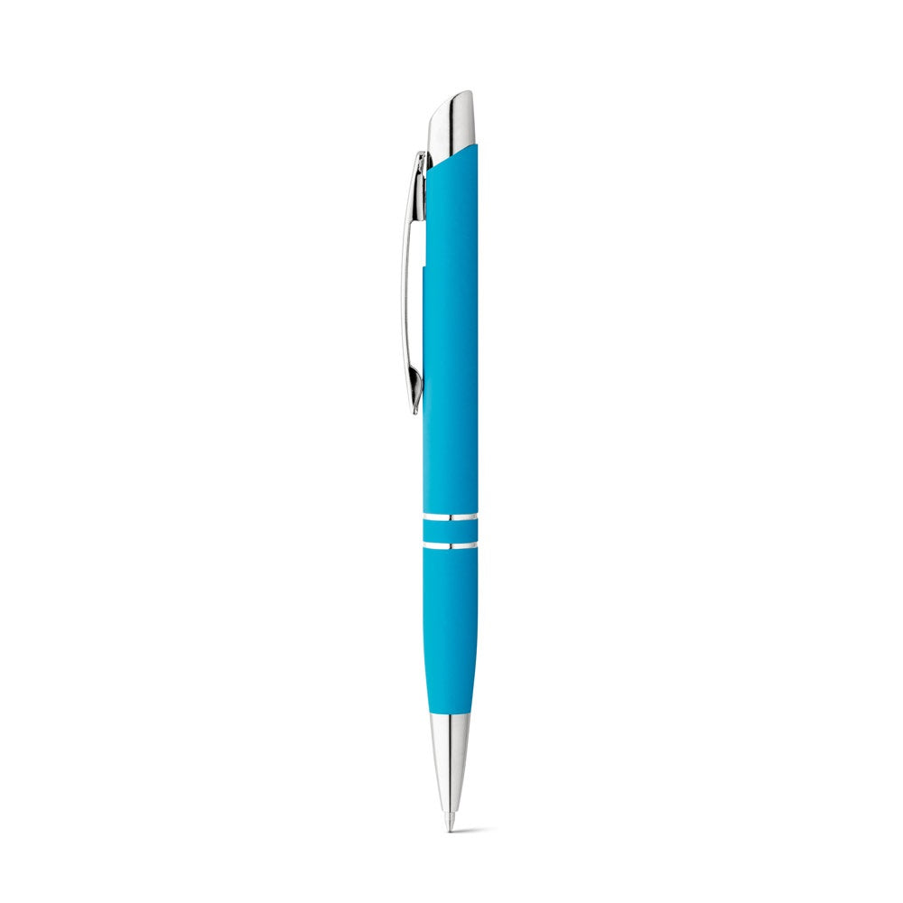 MARIETA SOFT promotional pen in light blue with custom logo branding