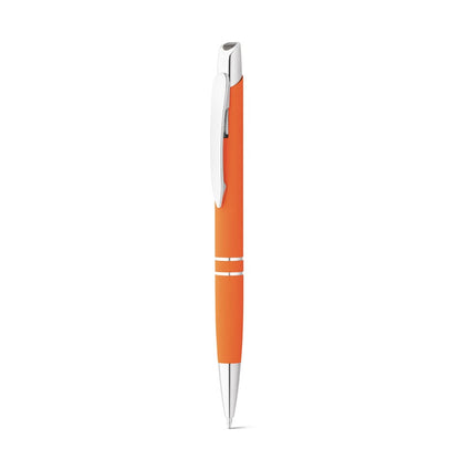 MARIETA SOFT promotional pen in orange (detail view) with custom logo branding