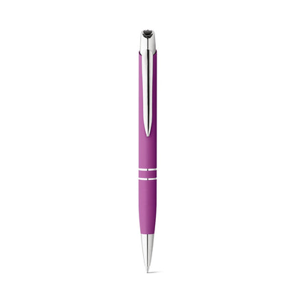 MARIETA SOFT promotional pen in purple (detail view) with custom logo branding
